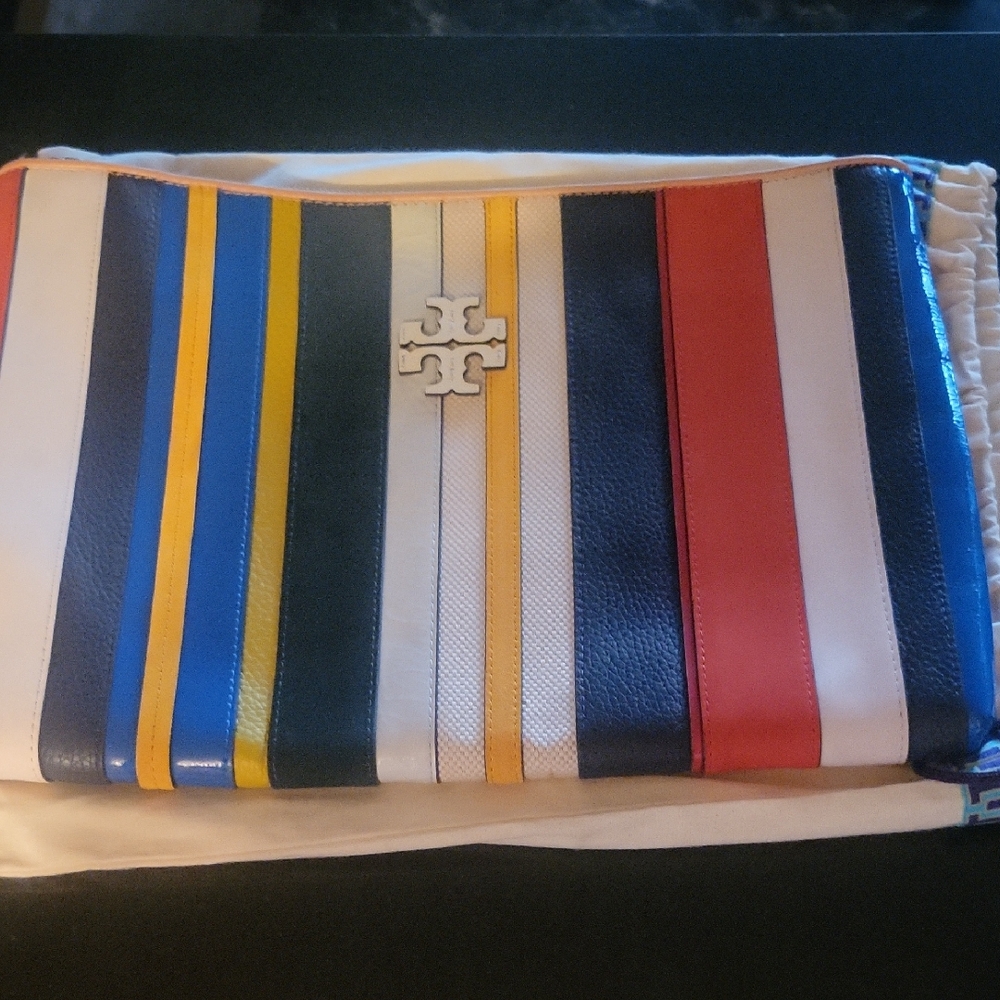 Tory Burch Striped Clutch
